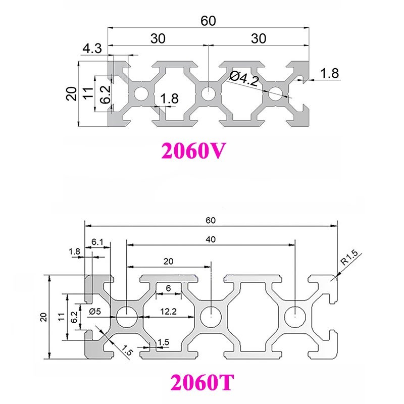 1Pcs Black Aluminum Profile 20 - огляд і ціна V Slot Aluminum Extrusion