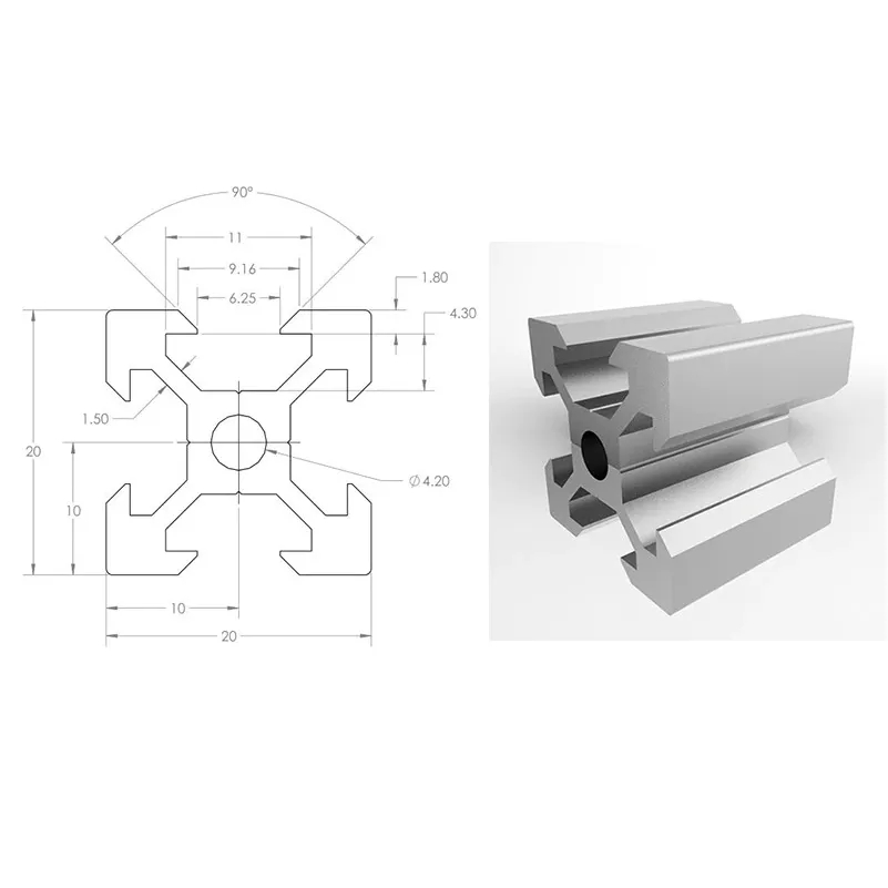2Pcs Openbuilds 2020 V-Slot Al - огляд і ціна V Slot Aluminum Extrusion