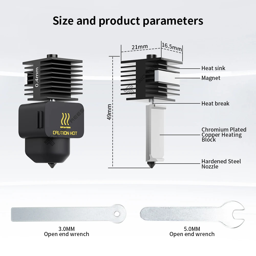 Upgrade Hotend Kit for Bambu L - огляд і ціна Nozzle 0.4Mm Hardened