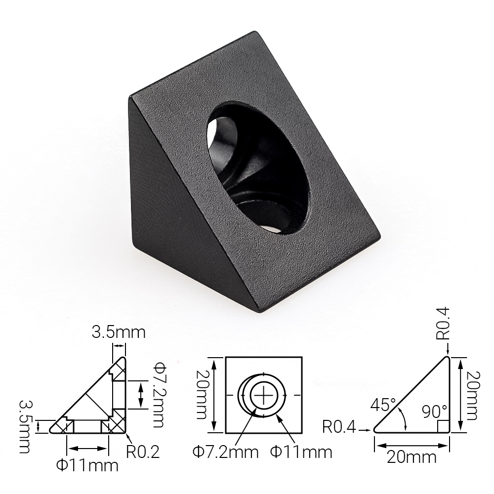 4pcs/lot V-slot Angle Corner C - огляд і ціна V Slot Aluminum Extrusion