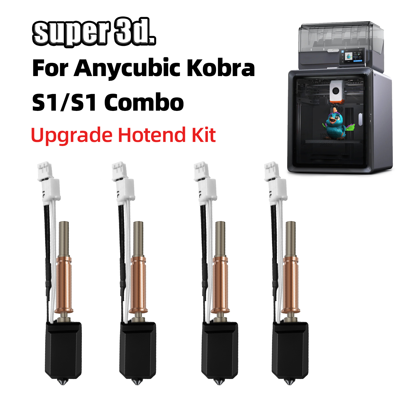 For Anycubic Kobra S1 Hotend K - огляд і ціна Nozzle 0.4Mm Hardened