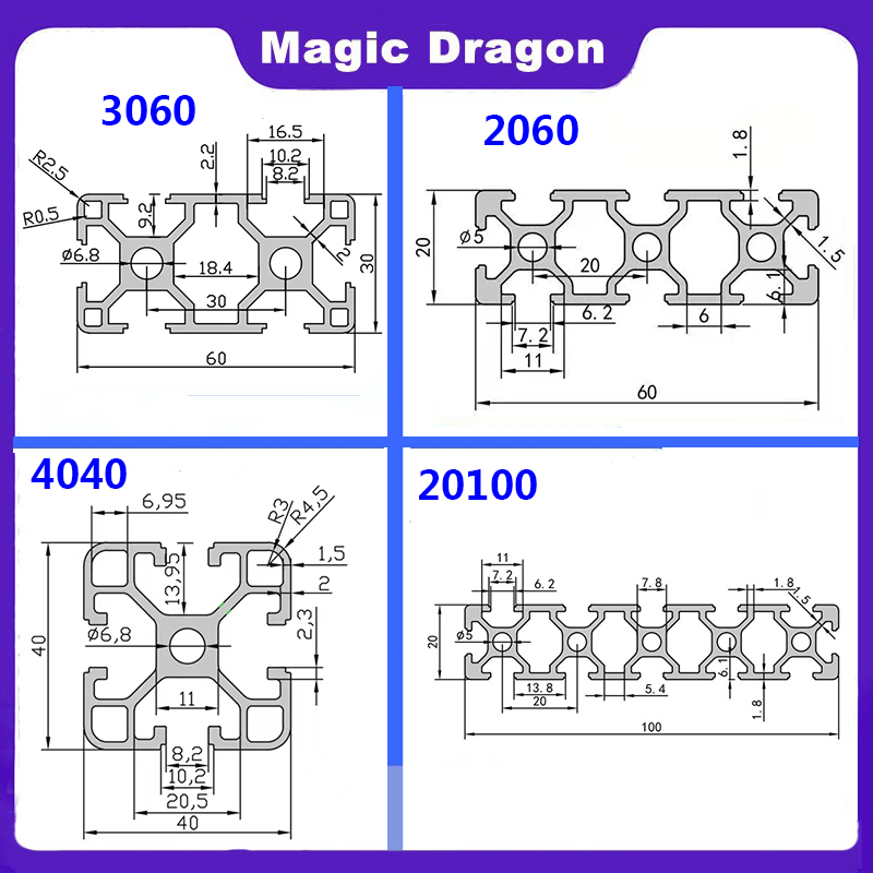 EU 2020 2040 2060 3030 3060 40 - огляд і ціна V Slot Aluminum Extrusion