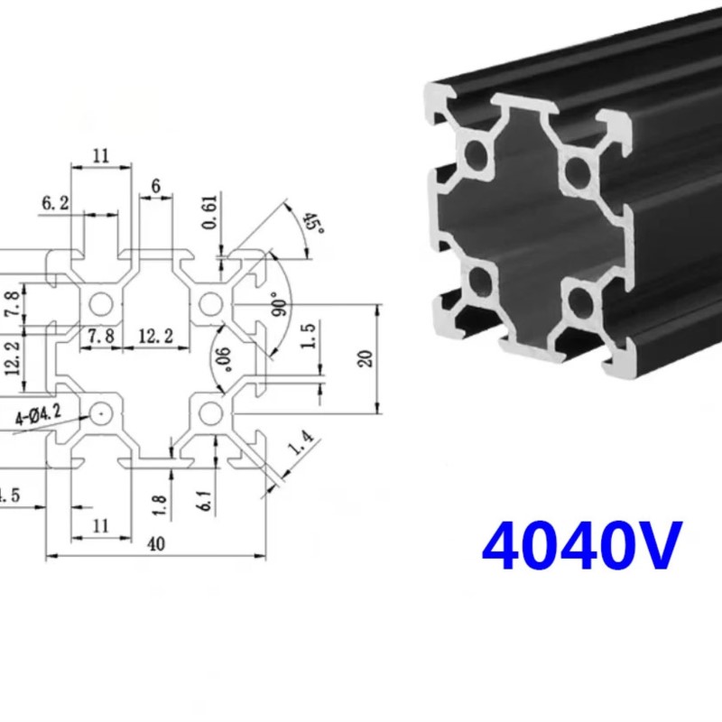 1PCS 4040 V-slot 4040V Black A - огляд і ціна V Slot Aluminum Extrusion
