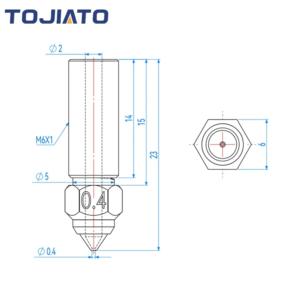High-speed Volcano Nozzle Bras - огляд і ціна Nozzle 0.4Mm Hardened
